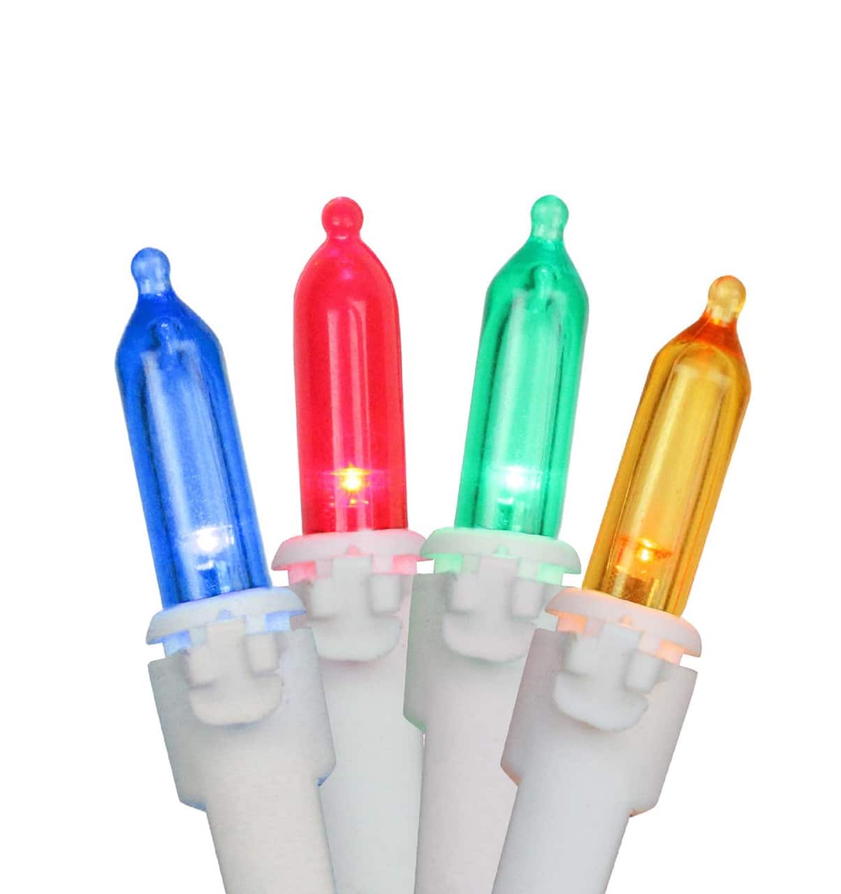 35ct. Multicolor LED Mini Christmas String Lights with White Wire